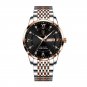 836 RG BK S_Men Watch Stainless Steel Top Quailty Luxury Push Button Hidden Clasp Waterproof Luminou