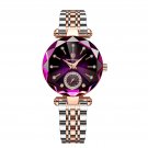 Gold Purple_Luxury Watches For Ladies  Stainless Steel Waterproof Quartz Female Wrist Watch   Femini