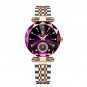 Gold Purple_Luxury Watches For Ladies  Stainless Steel Waterproof Quartz Female Wrist Watch   Femini