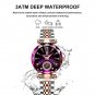 Gold Wine Red_Luxury Watches For Ladies Stainless Steel Waterproof Quartz Female Wrist Watch Femi