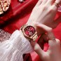 Red_Women Watches Rose Gold Stainless Stain Steel Ladies Watch Waterproof Quarzt Wristwatch Romatic