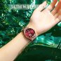 Red_Women Watches Rose Gold Stainless Stain Steel Ladies Watch Waterproof Quarzt Wristwatch Romatic