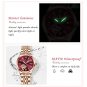 White_Women Watches Rose Gold Stainless Stain Steel Ladies Watch Waterproof Quarzt Wristwatch Romati