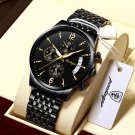 814 BK GD S_Watch   Men Watch Waterproof Luminous Date Sports Watches Luxury Quartz Man Wristwatch L
