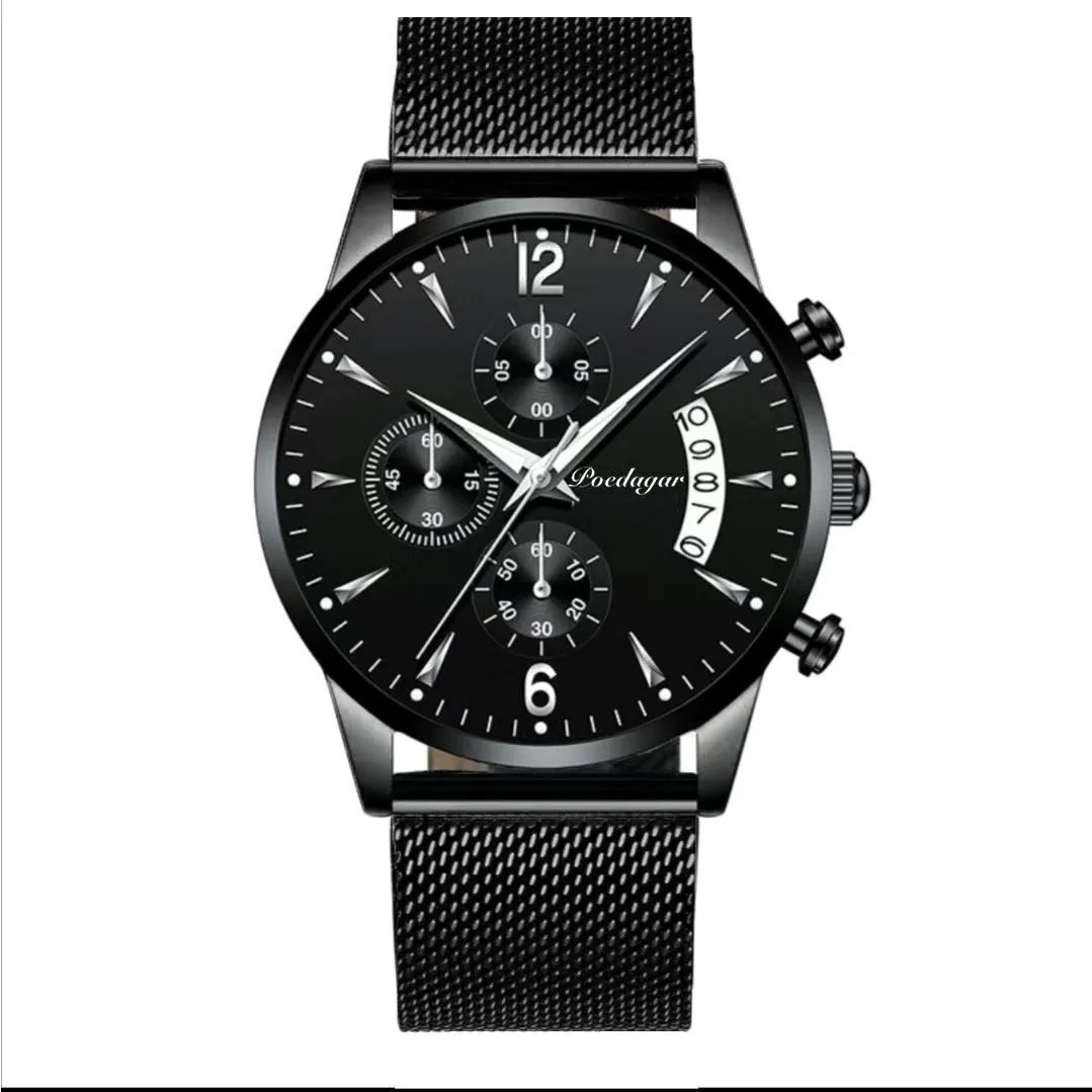814 BK SL M_Watch   Men Watch Waterproof Luminous Date Sports Watches Luxury Quartz Man Wristwatch L