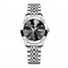 Silver Black_Luxury Elegant Ladies Watch High Quality Casual Stainless Steel Luminous Waterproof Qua