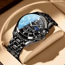 All Black_Men Watch Luxury Business Quartz Watches Stainless Stain Strap Sport Chronograph Men's Wri