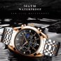 All Black_Men Watch Luxury Business Quartz Watches Stainless Stain Strap Sport Chronograph Men's Wri