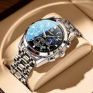 Black_Men Watch Luxury Business Quartz Watches Stainless Stain Strap Sport Chronograph Men's Wristwa