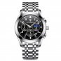 8169 Black S_Men Watch Sport Chronograph Quartz Watches  Luxury Full Steel Waterproof Luminous Date 