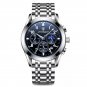 8169 Blue S_Men Watch Sport Chronograph Quartz Watches  Luxury Full Steel Waterproof Luminous Date M