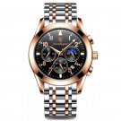 8169 Rose Gold S_Men Watch Sport Chronograph Quartz Watches  Luxury Full Steel Waterproof Luminous D