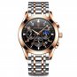 8169 Rose Gold S_Men Watch Sport Chronograph Quartz Watches  Luxury Full Steel Waterproof Luminous D
