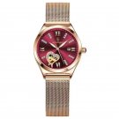 320 Red Mesh_Swiss Brand  2022 Women Watch Stainless Steel Mesh Rose Gold Luxury Waterproof Luminous
