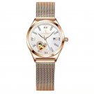 320 White Mesh_Swiss Brand  2022 Women Watch Stainless Steel Mesh Rose Gold Luxury Waterproof Lumino