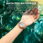3012 RG BK M_Swiss Brand Women Watch Stainless Steel Mesh Rose Gold Simple Waterproof Luminous Ladi