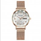 3012 RG WH M_Swiss Brand  Women Watch Stainless Steel Mesh Rose Gold Simple Waterproof Luminous Ladi