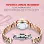 3012 RG WH M_Swiss Brand  Women Watch Stainless Steel Mesh Rose Gold Simple Waterproof Luminous Ladi
