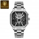 Silver White S_Luxury Men Wristwatch High Quality Waterproof Chronograph Luminous Date Man Watches L