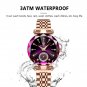 Blue_Watch for Women Luxury Rose Gold Steel Quartz Wristwatches Waterproof Swiss Brand Ladies Watch