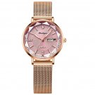 Rose Gold Pink M_Luxury Women Bracelet Quartz Watches For Women Casual Waterproof Luminous Mesh Stai