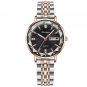 RoseGold Black Steel_Luxury Women Bracelet Quartz Watches For Women Casual Waterproof Luminous Mesh 