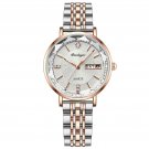 RoseGold White Steel_Luxury Women Bracelet Quartz Watches For Women Casual Waterproof Luminous Mesh 