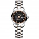 Gold Black_Luxury Ladies Watches Casual Stainless Steel Luminous Waterproof Quartz Women's Watches D
