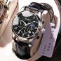820-Leather BK SL_2021 Mens Watches Waterproof Luminous Luxury Quartz Wristwatch Full Stell Milita