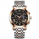 822-Black Rose Gold_2021  Mens Watches Waterproof Luminous  Luxury Quartz Wristwatch Full Stell Mili