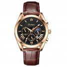 822-Leather BK RG_2021  Mens Watches Waterproof Luminous  Luxury Quartz Wristwatch Full Stell Milita