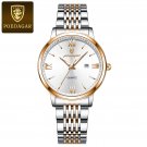 Rose Gold White_Luxury Woman Watch High Quality Waterproof Luminous Date Ladies Watch Stainless Stee