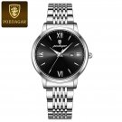 Silver Black_Luxury Woman Watch High Quality Waterproof Luminous Date Ladies Watch Stainless Steel W