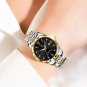 Gold Black L_Casual Wrist Watch For Women Luxury Waterproof Luminous Date Ladies Watch Stainless Ste
