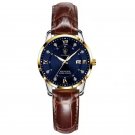 Gold Blue L_Casual Wrist Watch For Women Luxury Waterproof Luminous Date Ladies Watch Stainless Stee