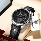 802 SL BK L_Swiss Brand  Men Watch Top Luxury Sport Men's Wristwatch Waterproof Luminous Leather Dat