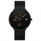 Gold_Mens Watches  Luxury Quartz Watch Men Casual Slim Mesh Steel Waterproof Luminous Sport Date Wri