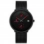 Red_Mens Watches Luxury Quartz Watch Men Casual Slim Mesh Steel Waterproof Luminous Sport Date Wris