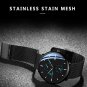 Red_Mens Watches Luxury Quartz Watch Men Casual Slim Mesh Steel Waterproof Luminous Sport Date Wris