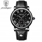 Black Black_Men Watch Chronograph Leather Quartz Watches Waterproof Luminous Sport Sport Men's Wrist