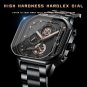 Black Silver Black S_Luxury Casual Male Watch Chronograph Stainless Steel Waterproof Luminous Date M