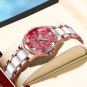 White_Women Watch Luxury Quartz Diamond Rose Gold Ceramics Steel Watches Waterproof Luminous Swiss B
