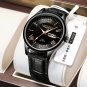 Silver SL BK_LANGLISHI Watch 2021 Casual Man Watch Leather Luxury Watches Waterproof Luminous Simpl