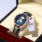 RG BU L_Quartz Leather Men Watch  Luxury Waterproof Luminous Date Mens Wristwatch Casual Sport Watch