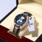 RG BU L_Quartz Leather Men Watch  Luxury Waterproof Luminous Date Mens Wristwatch Casual Sport Watch