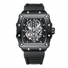 Black_Wristwatch Top Luxury Casual Waterproof Military Luminous Date Hollow out Silicone Strap Men W