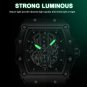 Black_Wristwatch Top Luxury Casual Waterproof Military Luminous Date Hollow out Silicone Strap Men W