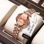 Red_Women Watch Luxury Stainless Stain Waterproof Quartz Watches Swiss Rose Gold Ladies Wristwatch