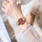 Rose Gold Brown_Luxury Wrist Watch Elegant Waterproof Stainless Steel High Quality Ladies Watch Diam