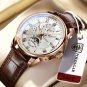 908 RG WH L_Men Watch 2022  Leather Waterproof Luminous  Luxury Mens Quartz Wristwatch Men Sport Cas
